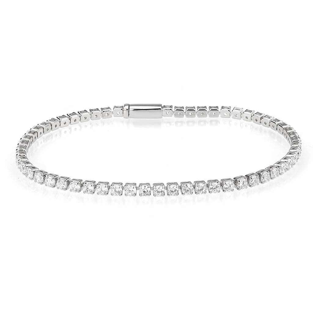 Brass CZ Square Tennis Magnetic Bracelet | The Stainless Jewelry