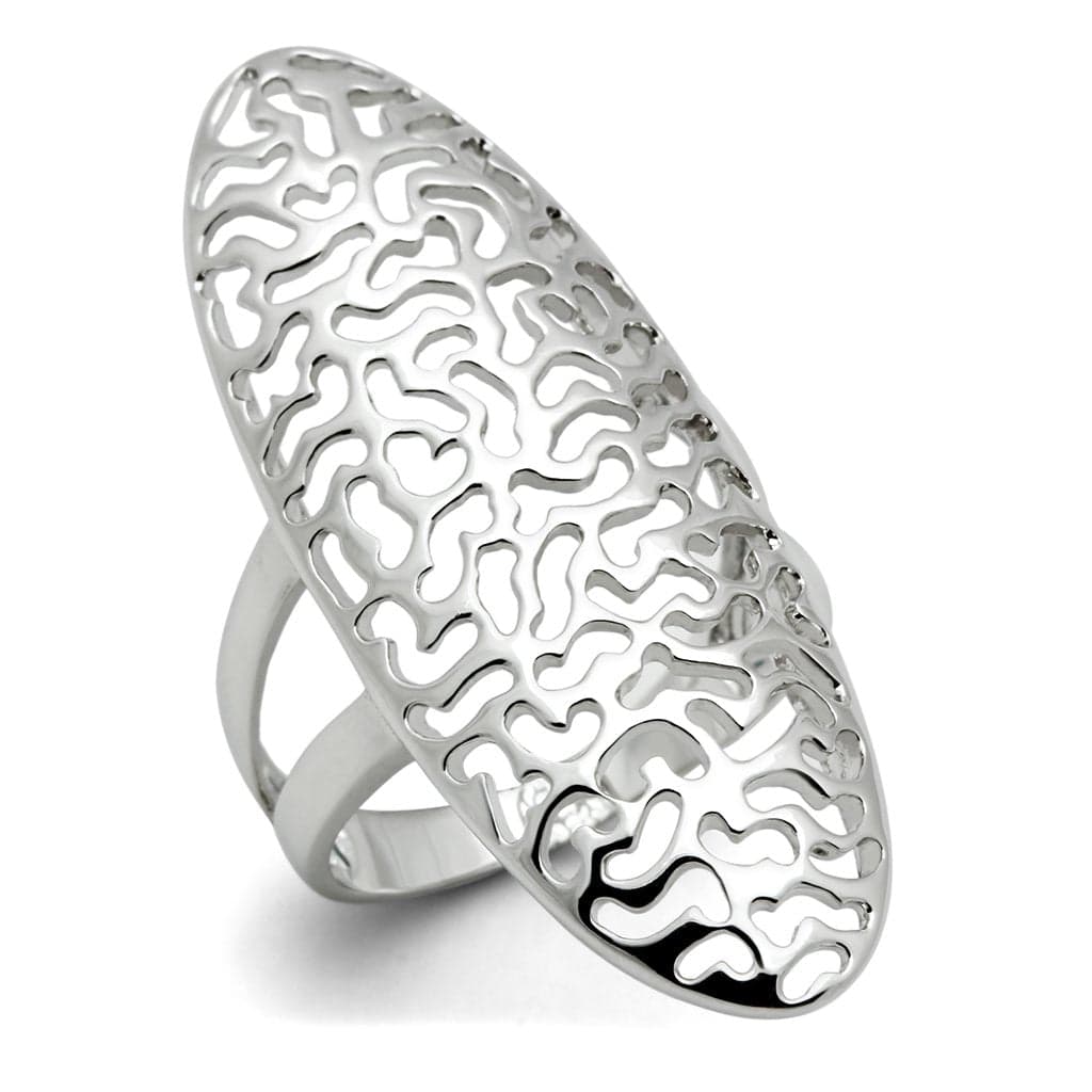 Brass Open Filigree Wave Elongated Oval Ring