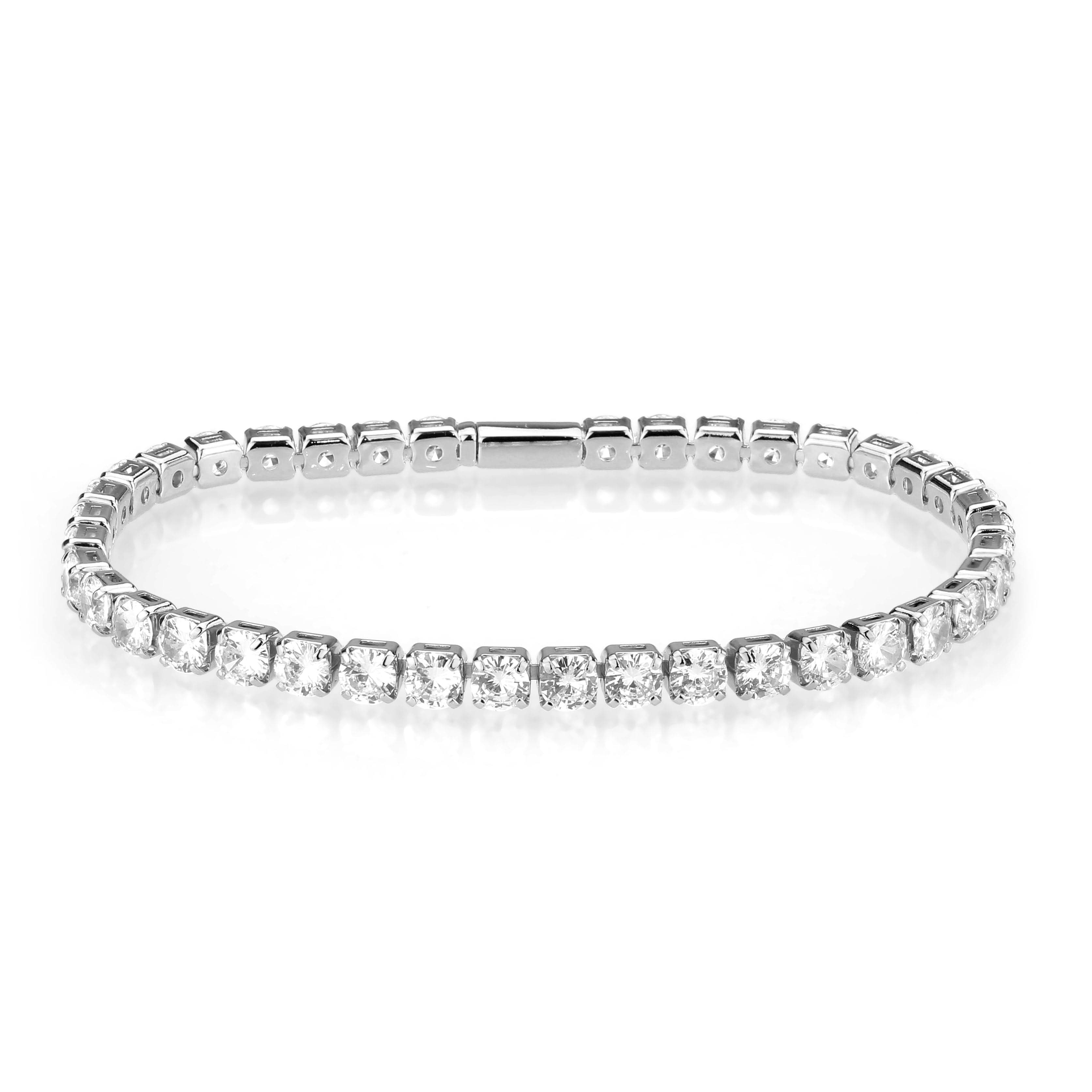 Brass CZ Round Tennis Clasp Thin Ring | The Stainless Jewelry