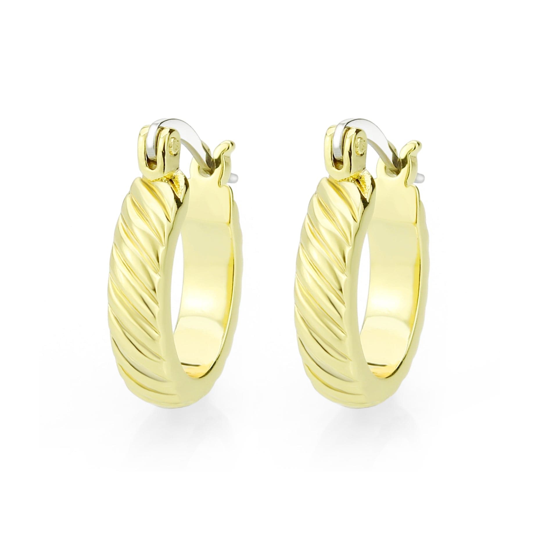 Brass Gold Twisted Cable Hoop Earrings | The Stainless Jewelry