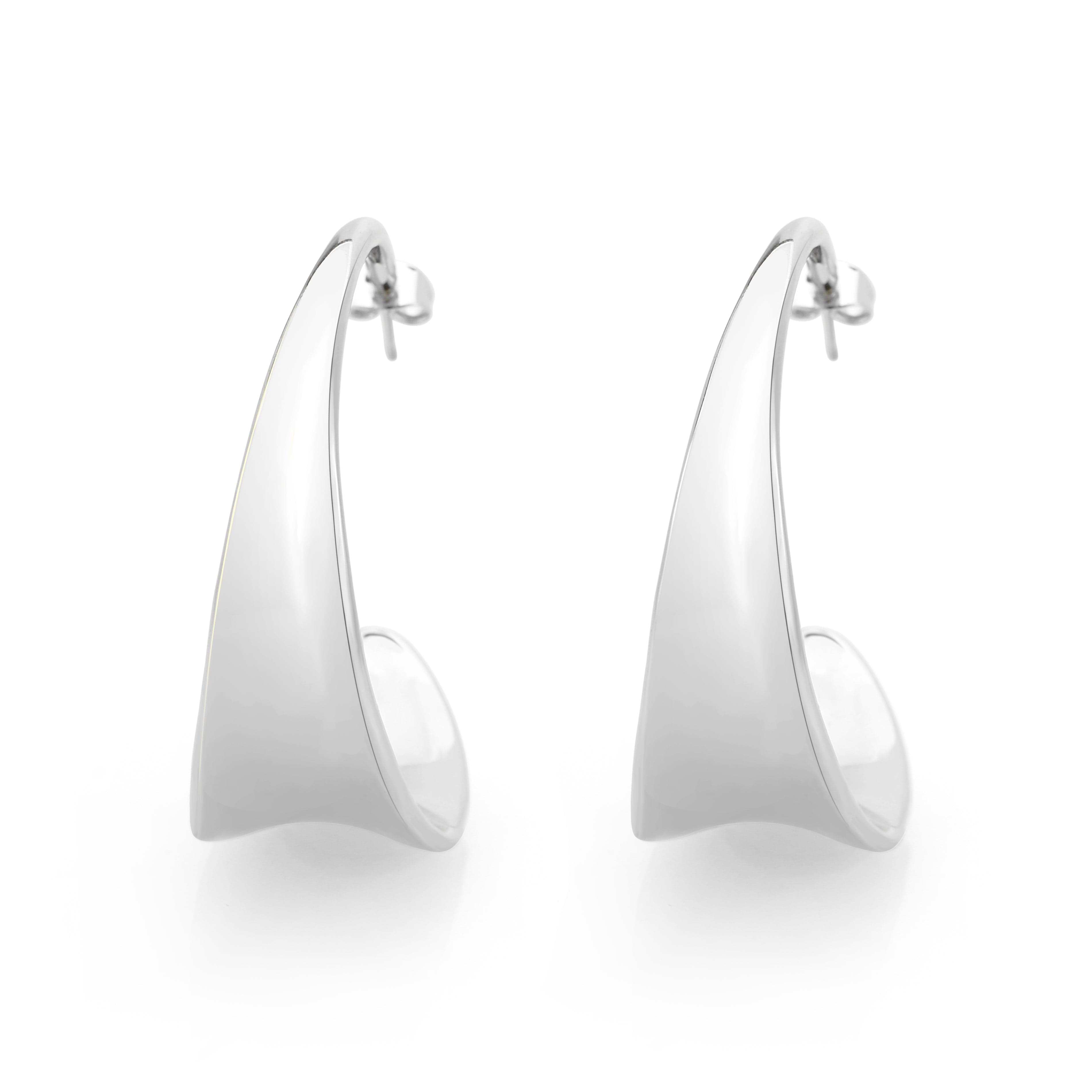Brass Polished Long Curved Talon Drop Earrings