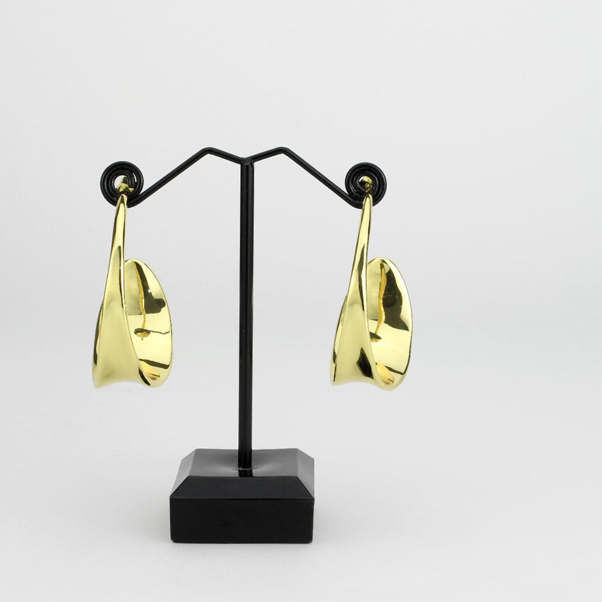 Brass Gold Polished Long Curved Talon Drop Earrings