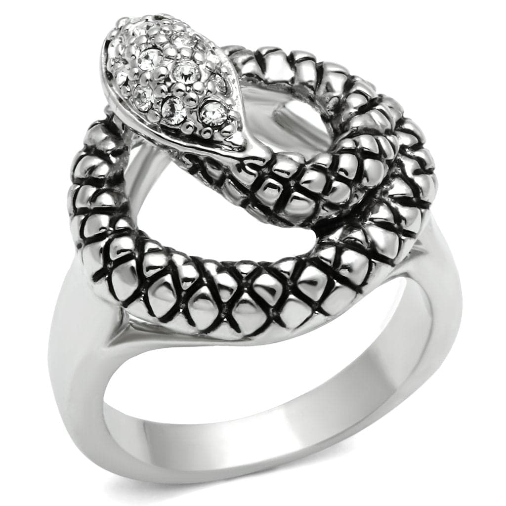 Brass Oxidized Scale Snake Coil Wrap Ring | The Stainless Jewelry