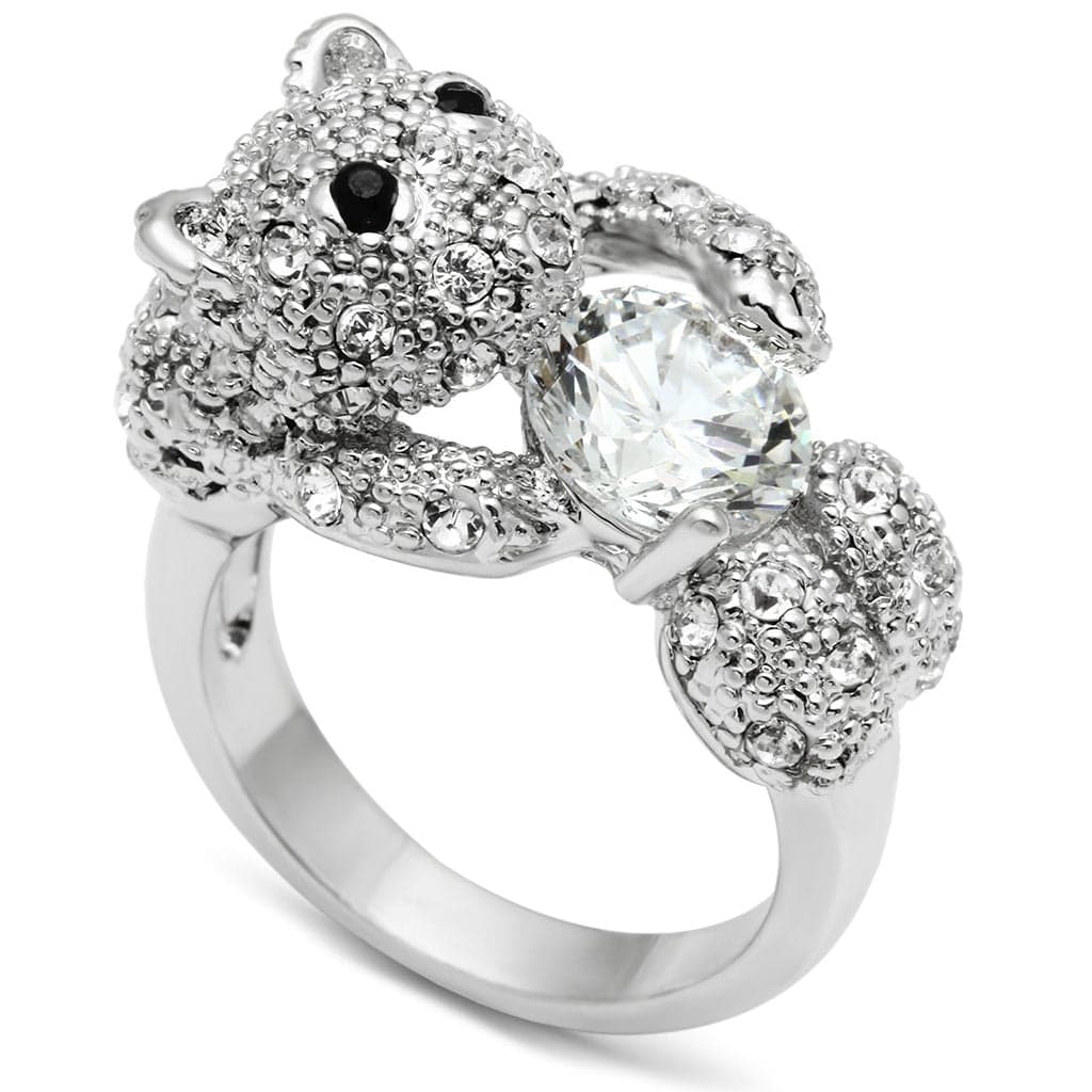 Brass CZ Pave Panther Cocktail Ring | The Stainless Jewelry