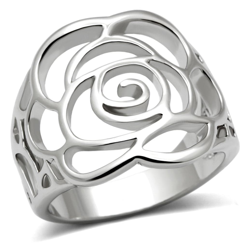 Brass Cutout Rose Filigree Wide Cocktail Ring