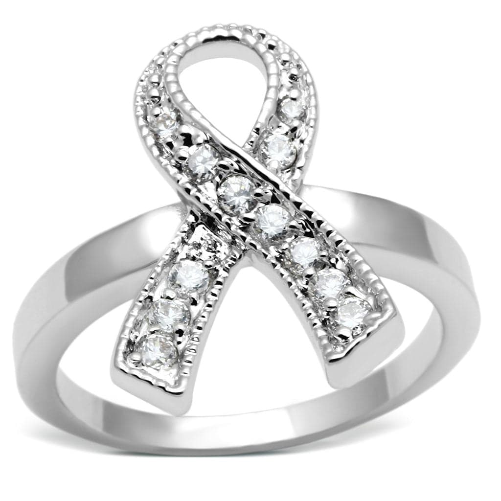 Brass CZ Pave Awareness Ribbon Ring | The Stainless Jewelry
