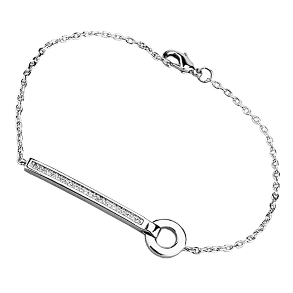 Brass CZ Pave Bar Toggle Chain Bracelet | The Stainless Jewelry