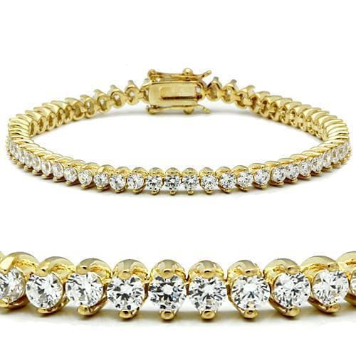Brass Gold CZ Round Classic Tennis Bracelet