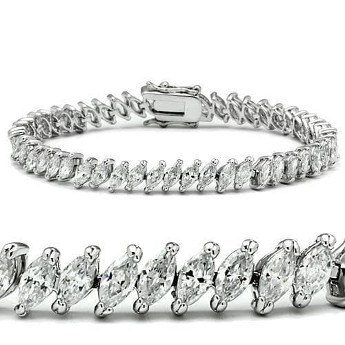 Brass CZ Marquise Double Row S-Link Ring | The Stainless Jewelry