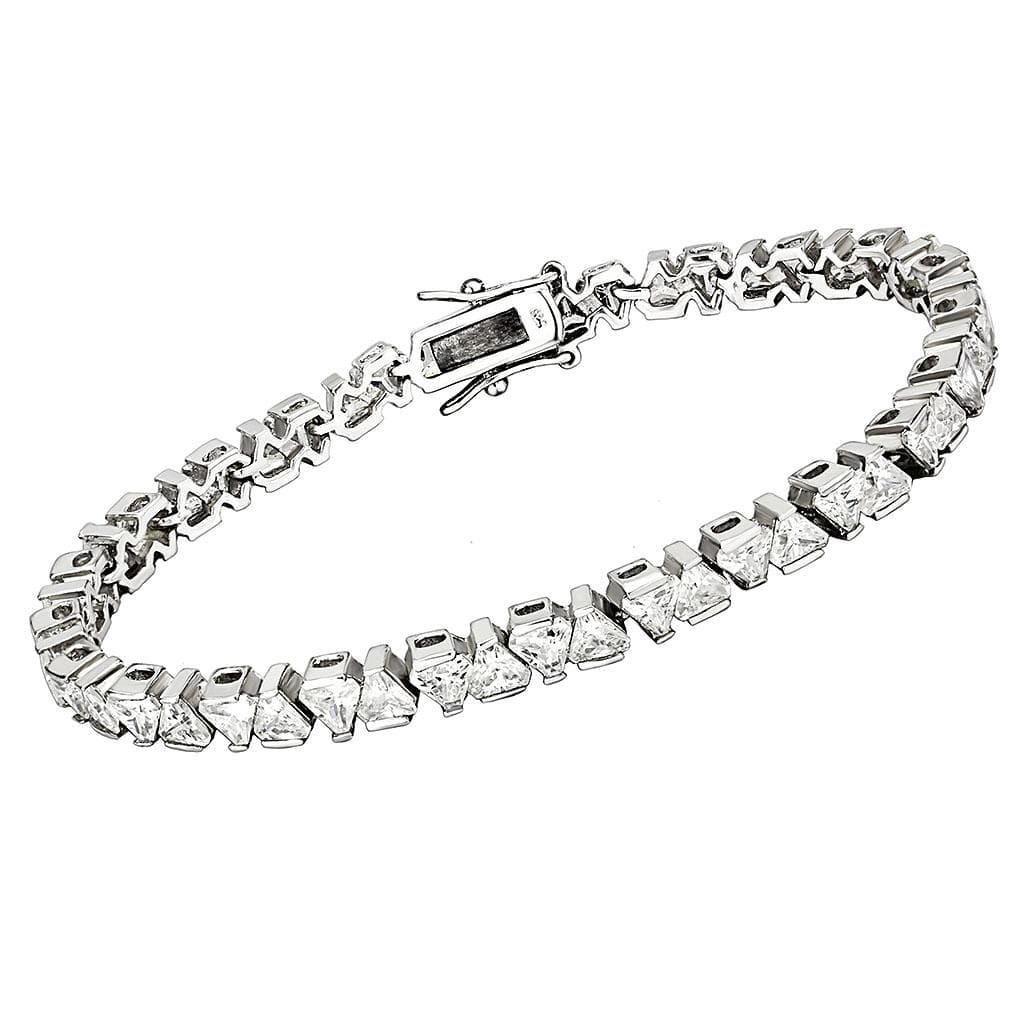 Brass CZ Princess X-Link Tennis Ring | The Stainless Jewelry