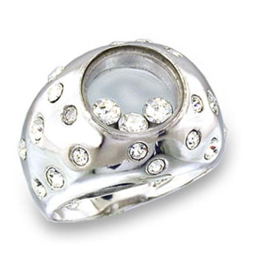 Sterling Silver CZ Round Crown Cathedral Solitaire Ring