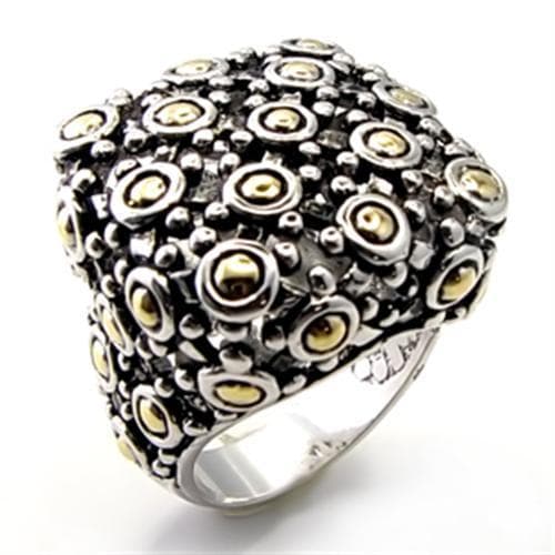 Brass Gold Silver Hammered Texture Filigree Dome Ring