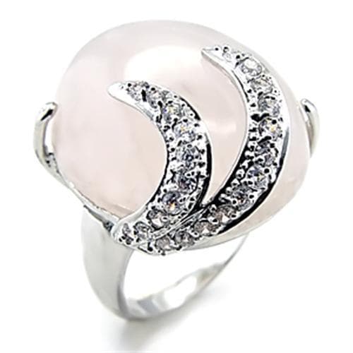 Brass White Pearl CZ Swirl Dome Cocktail Ring