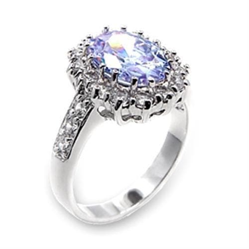 Brass Lavender CZ Oval Pave Halo Solitaire Ring