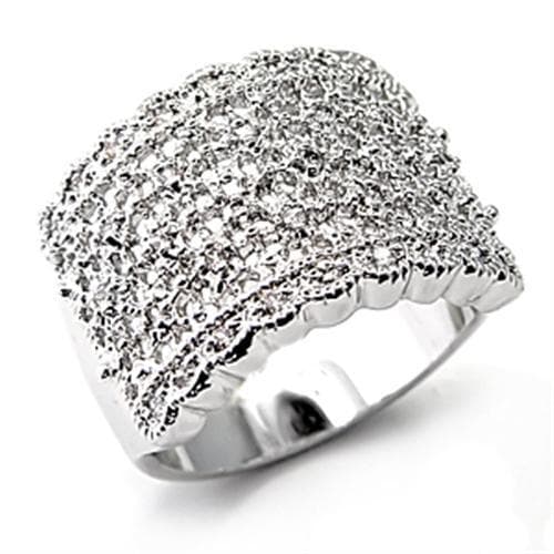 Brass CZ Pave Dome Cluster Cocktail Ring | The Stainless Jewelry