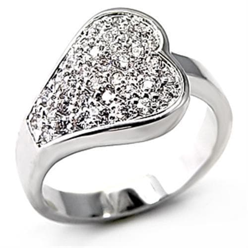 Brass CZ Pave Heart Dome Cocktail Ring | The Stainless Jewelry