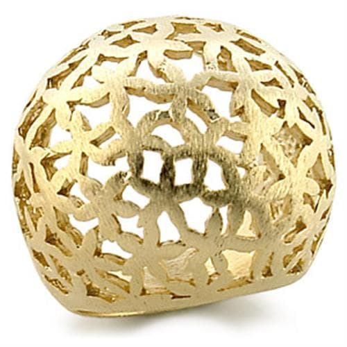 Brass Gold Floral Lattice Cutout Dome Ring