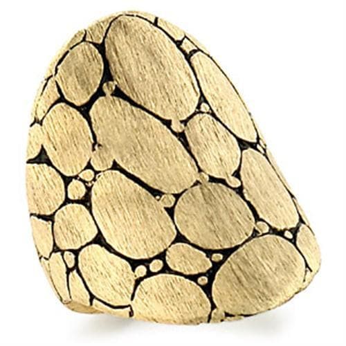 Brass Gold Textured Animal Print Dome Ring