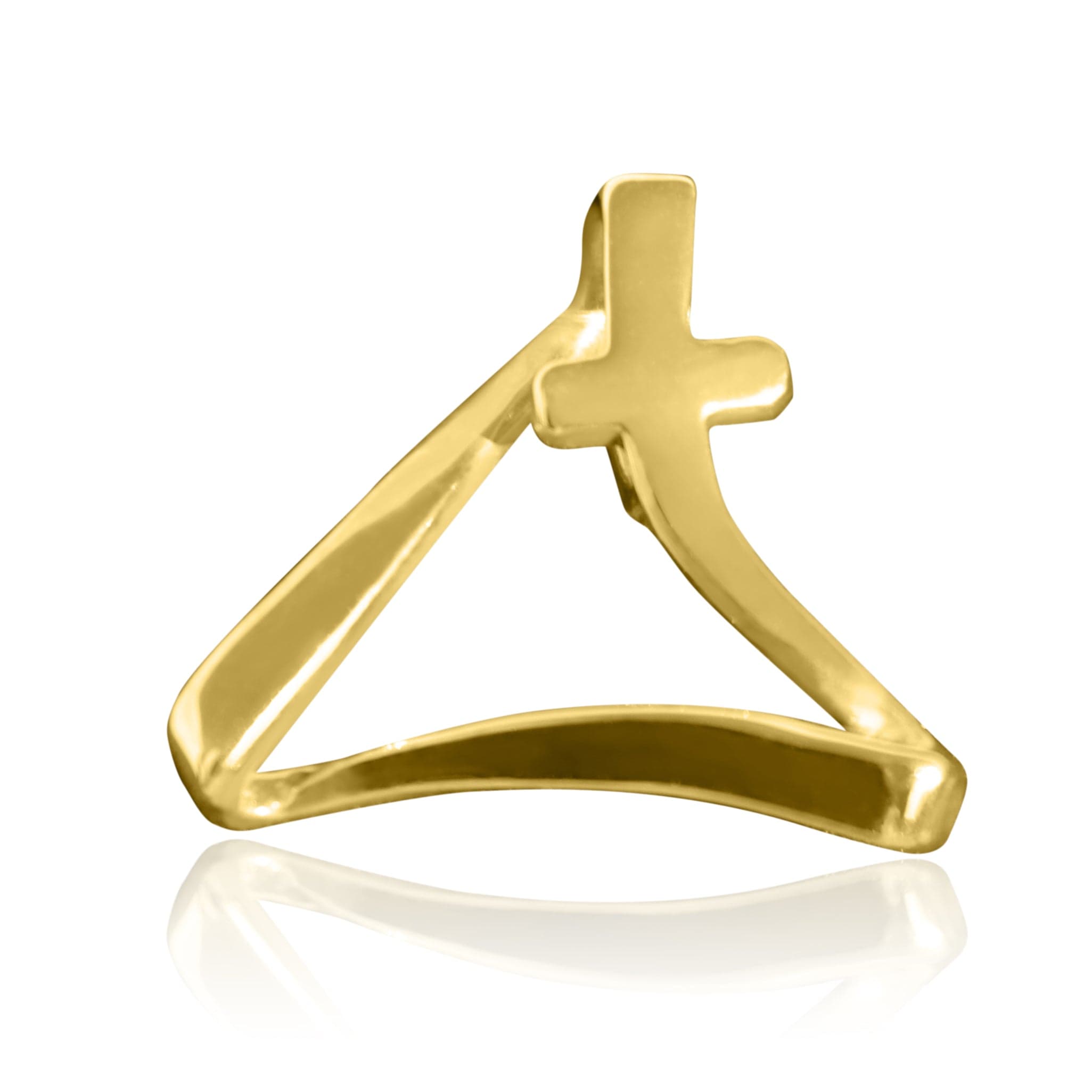 Brass Gold Polished Letter T Cross Pendant