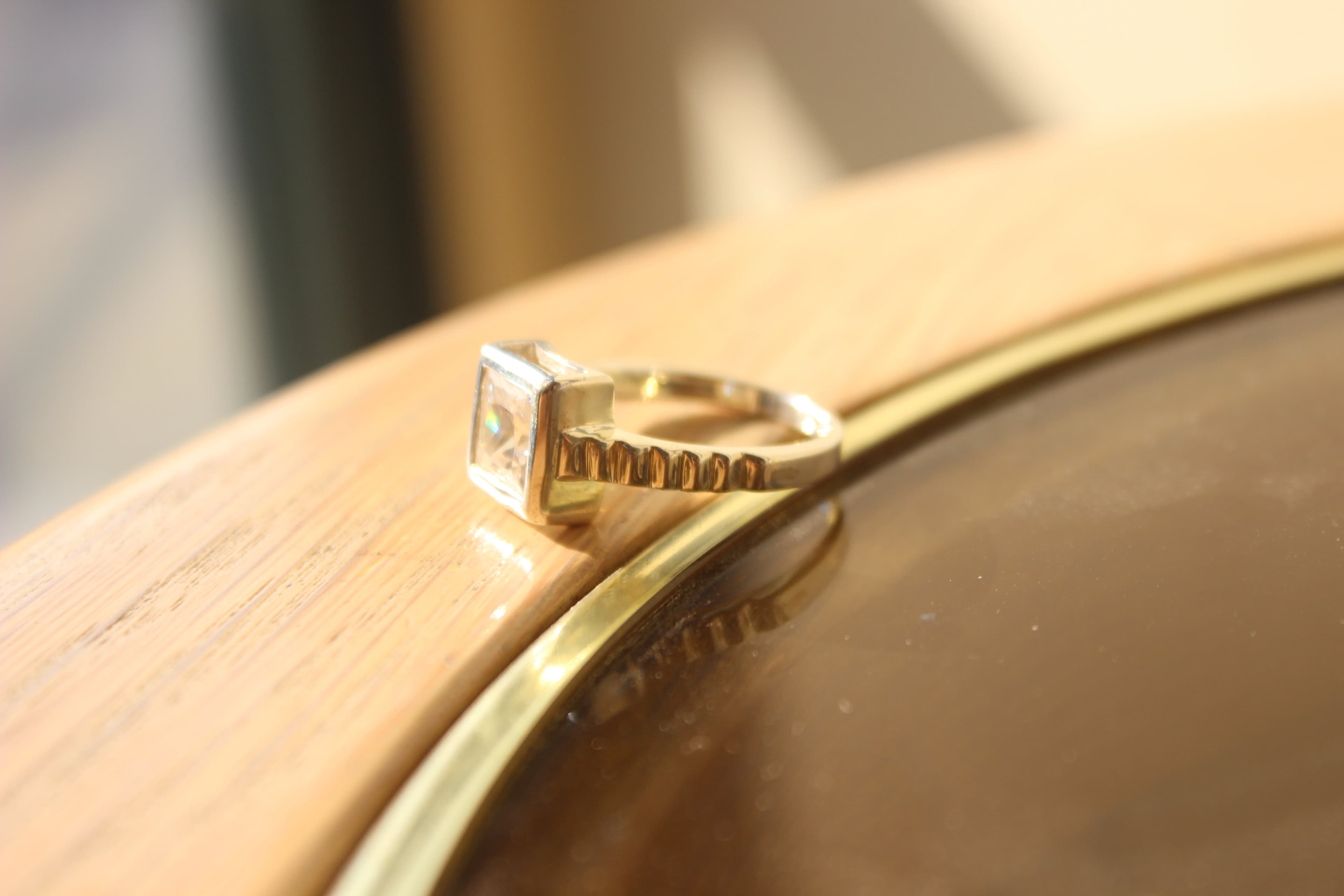 Sterling Silver Gold CZ Flower Cluster Halo Band Ring