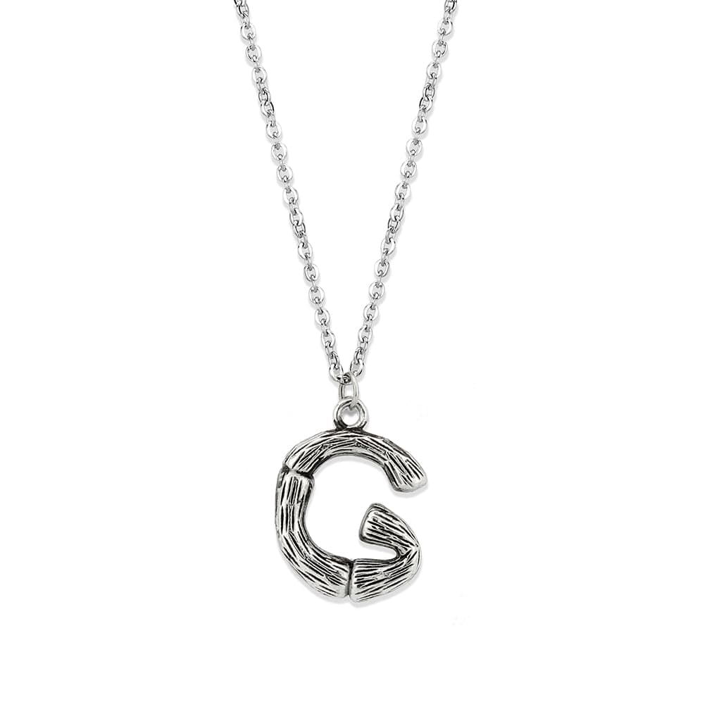 Stainless Steel Silver Bamboo Letter G Pendant Chain Pendant