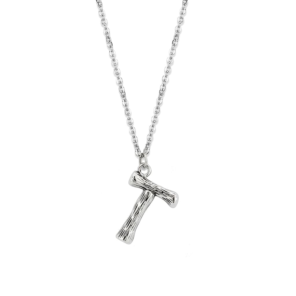 Stainless Steel Silver Bamboo Letter T Pendant Chain Pendant