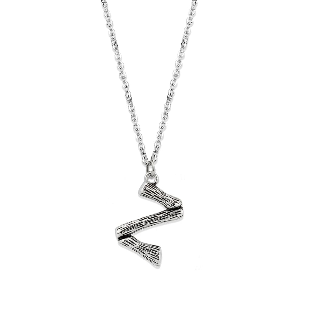 Stainless Steel Silver Bamboo Letter Z Pendant Chain Pendant