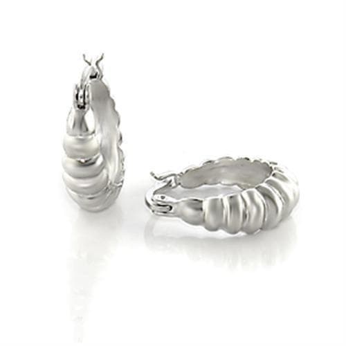 Brass Silver Twisted Ridged Huggie Hoop Earrings