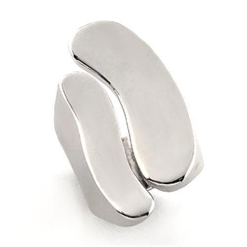 Brass Silver Polished Smooth Bypass Wide Ring