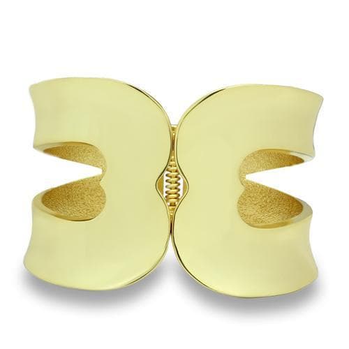 Brass Gold Polished Butterfly Cutout Wide Cuff Bracelet