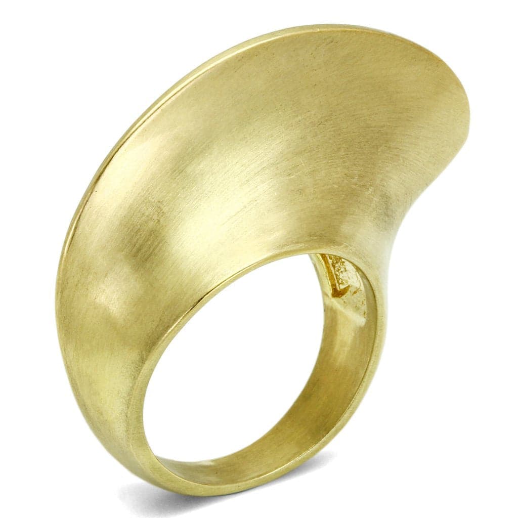 Brass Gold Brushed Satin Fold Organic Cocktail Ring