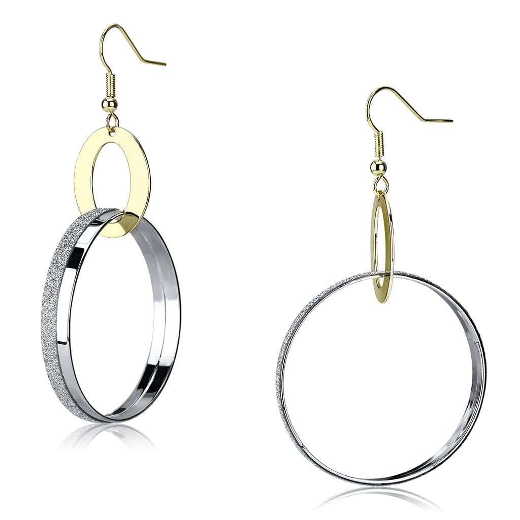 Iron Silver Glitter Circle Hoop CZ Bangle Drop Earrings