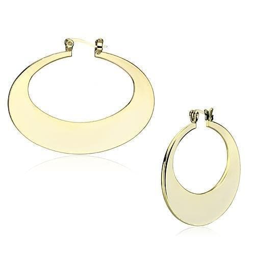 Iron Gold Polished Flat Circle Cutout Hoop Drop Ring