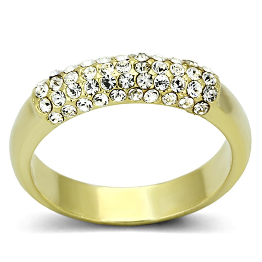 Brass Gold CZ Pave Scattered Band Ring | The Stainless Jewelry