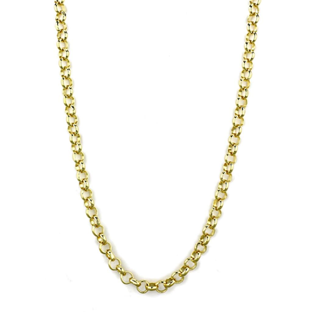 Brass Gold Polished Rolo Link Chain Necklace