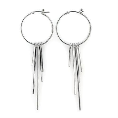 Brass Silver Chain Tassel Fringe Hoop Drop Ring