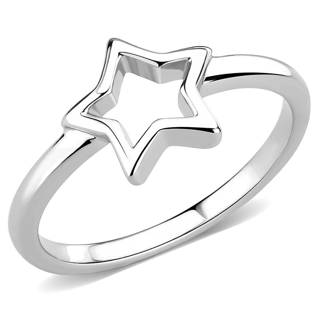 Brass Silver Open Star Outline Ring | The Stainless Jewelry
