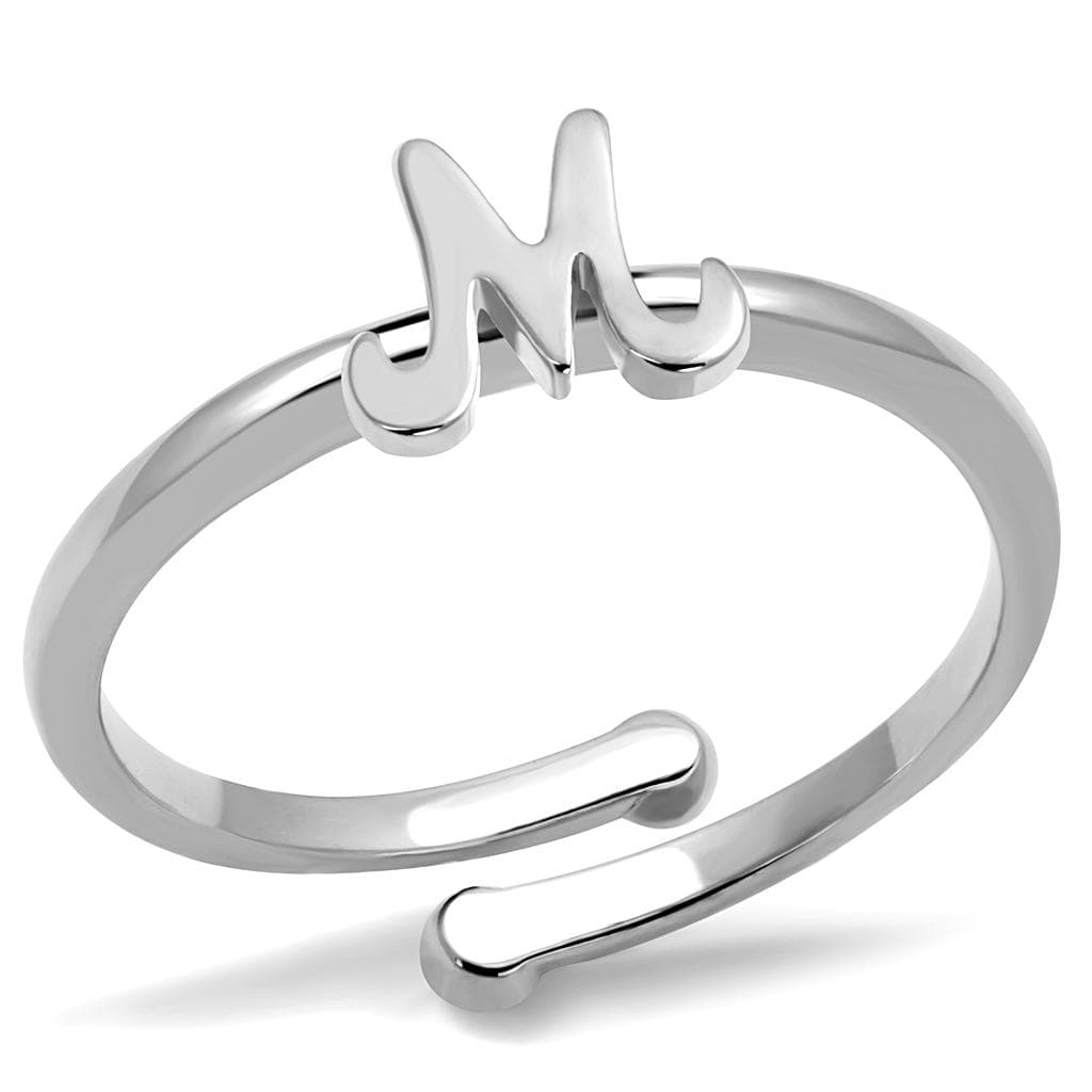 Brass Silver Script Letter M Initial Toe Ring
