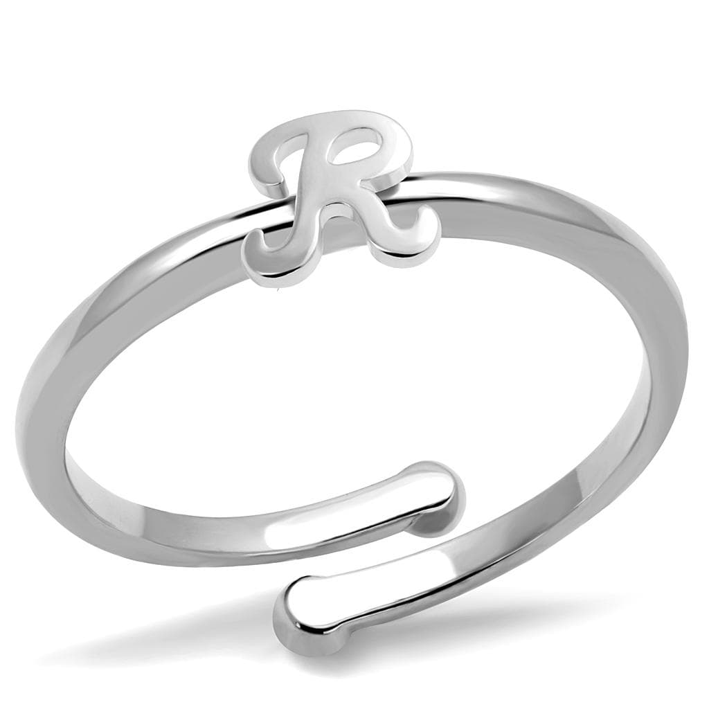 Brass Silver Script Letter R Initial Toe Ring