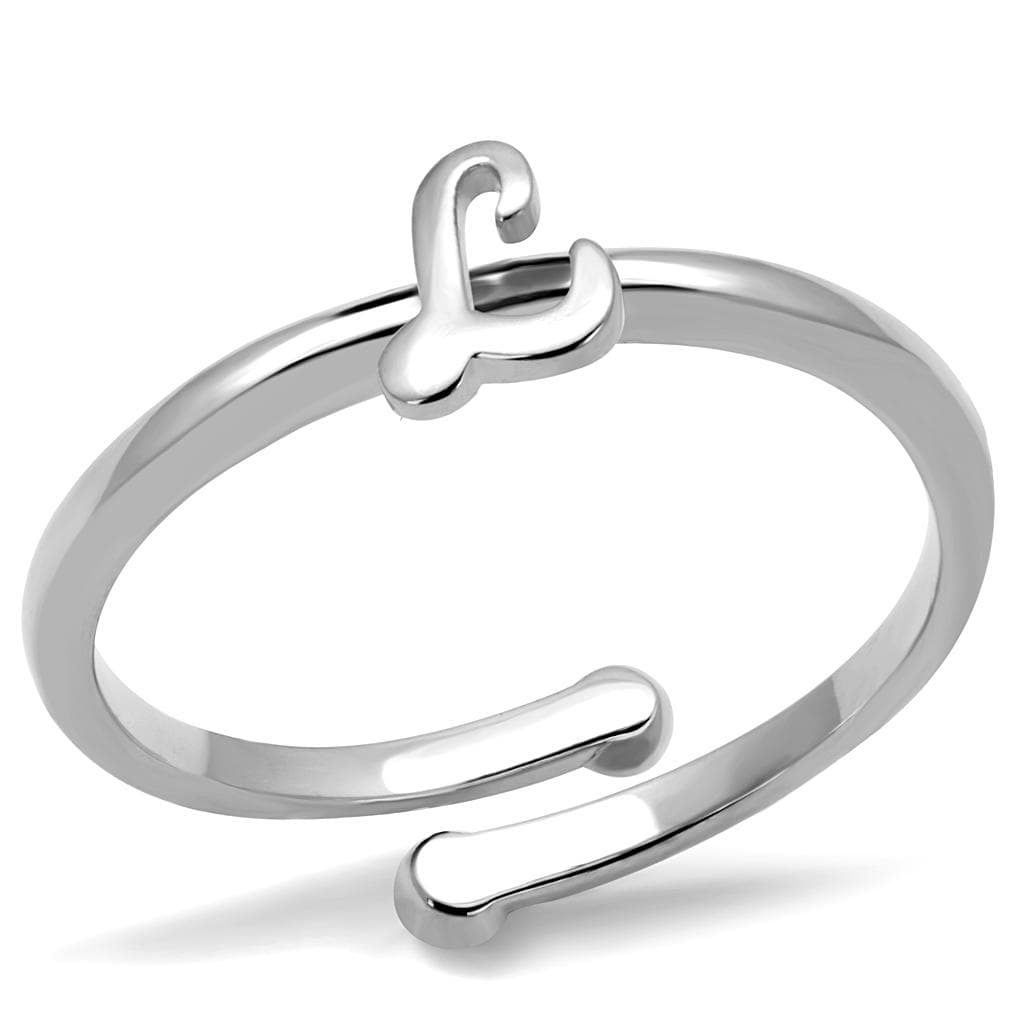 Brass Silver Script Letter L Initial Toe Ring