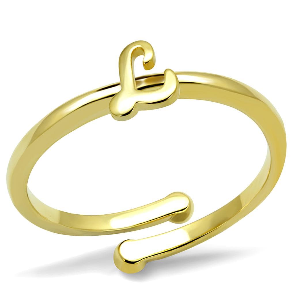 Brass Gold Script Letter L Initial Toe Ring