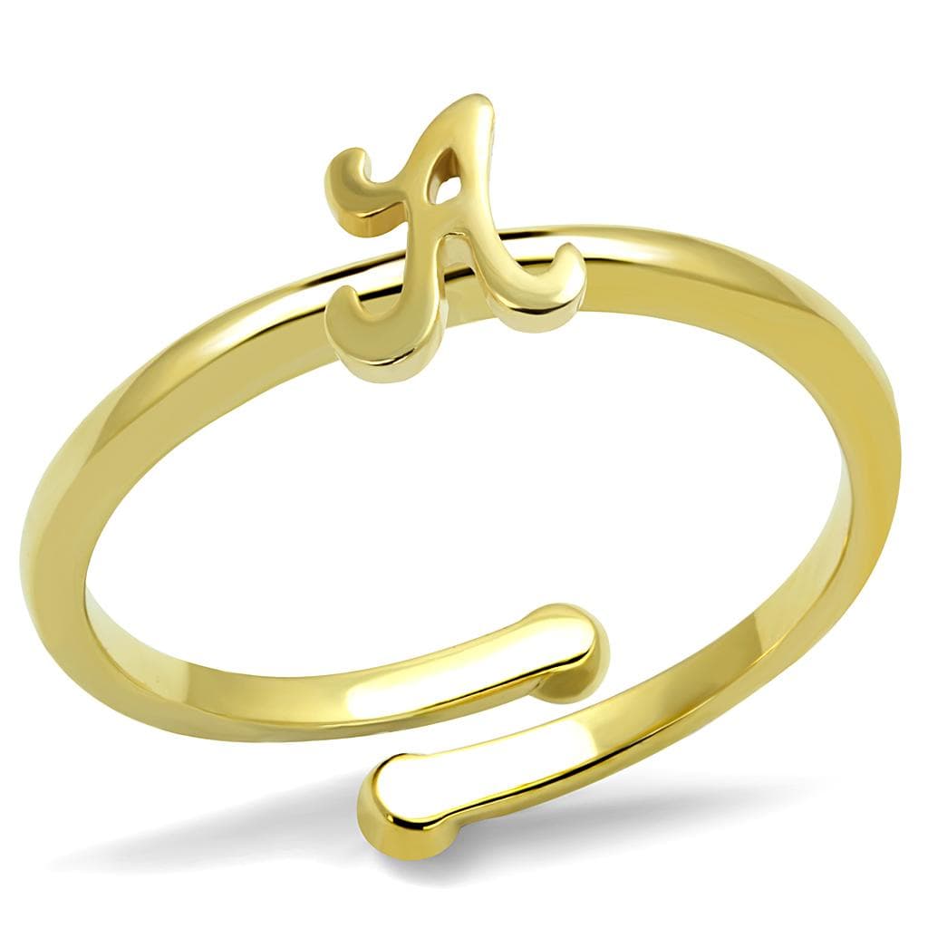 Brass Gold Script Letter A Initial Toe Ring