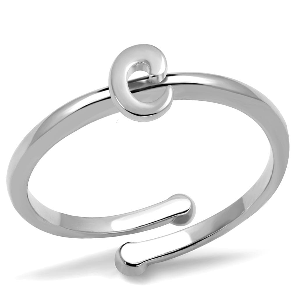 Brass Silver Script Letter C Initial Toe Ring