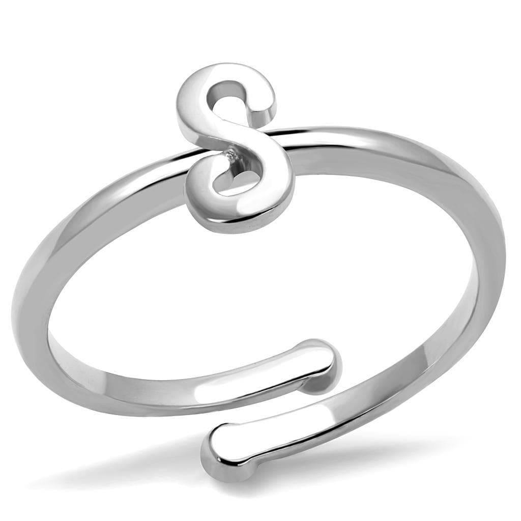 Brass Silver Script Letter S Initial Toe Ring LO4013