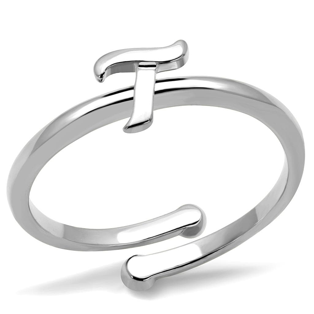 Brass Silver Script Letter T Initial Toe Ring LO4017