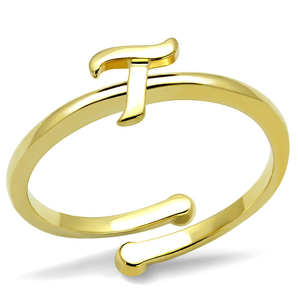 Brass Gold Script Letter T Initial Toe Ring LO4018