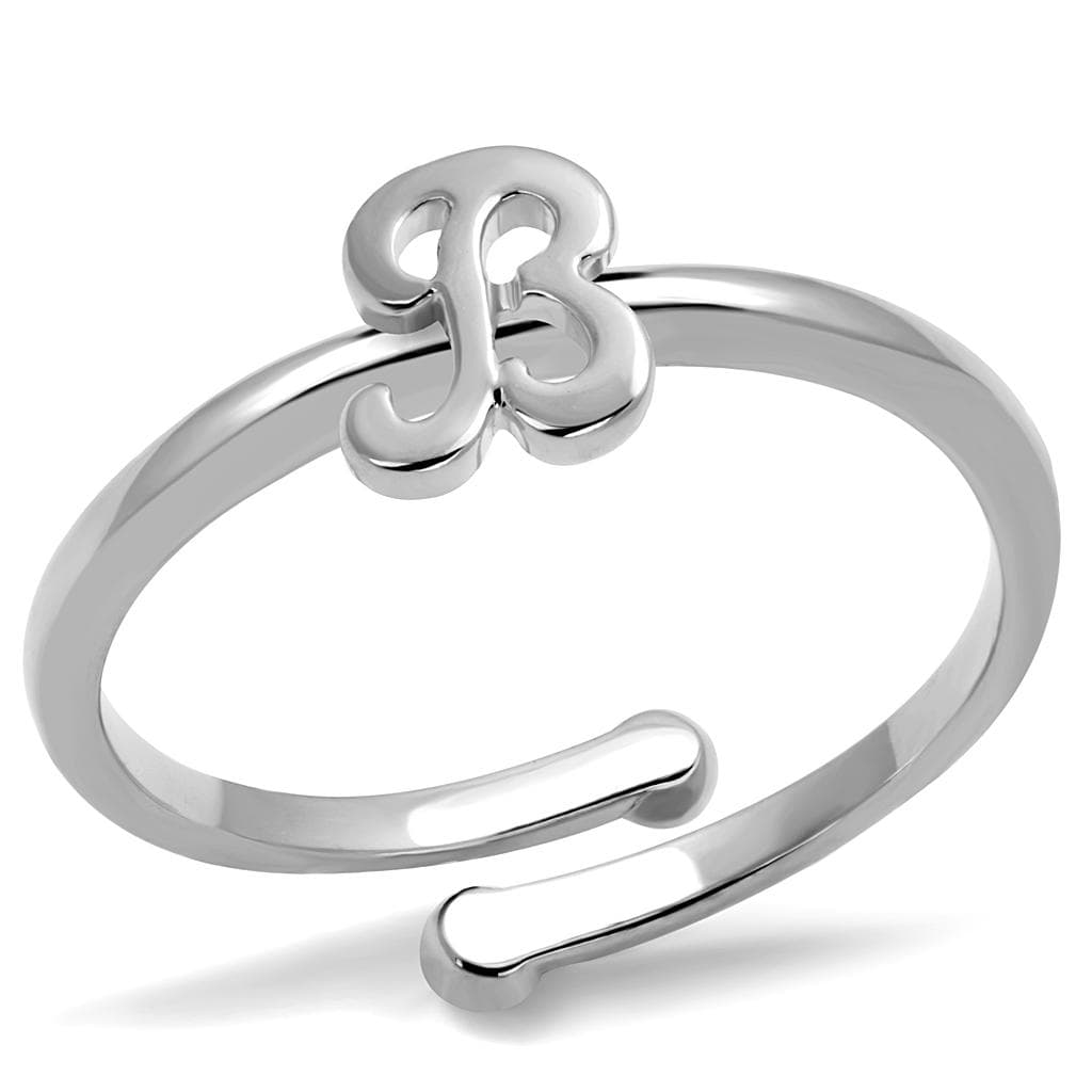Brass Silver Script Letter B Initial Toe Ring