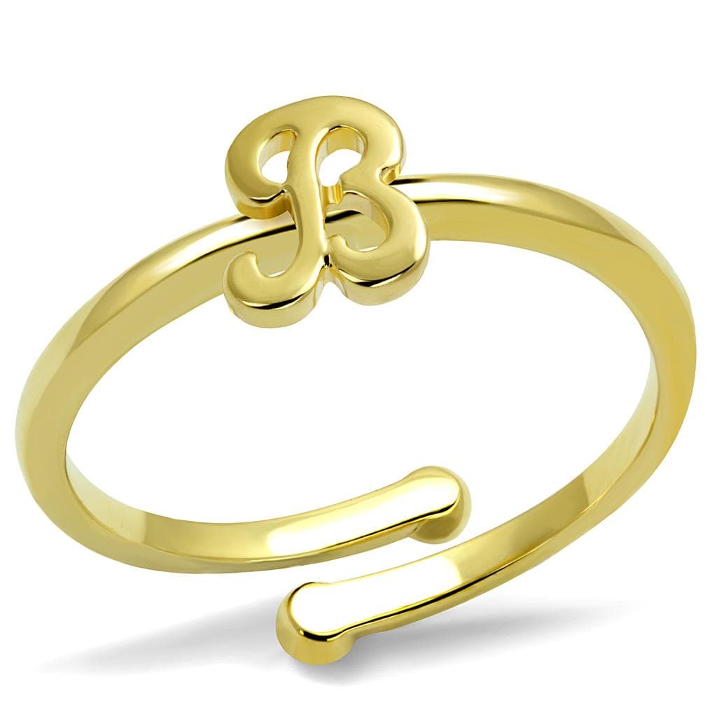 Brass Gold Script Letter B Initial Toe Ring