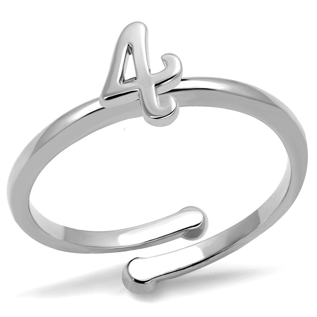 Brass Silver Script Number 4 Toe Ring | The Stainless Jewelry