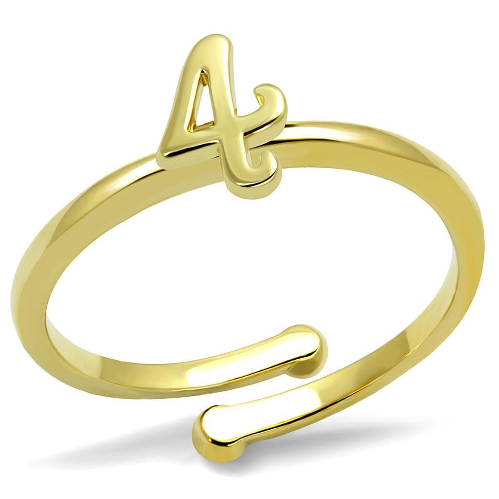 Brass Gold Script Number 4 Toe Ring | The Stainless Jewelry